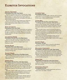 24 Warlock Invocation Addons ideas | invocation, dnd classes, d&d ...