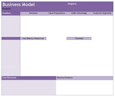 Printable Business Model Template | Free Word & Excel Templates