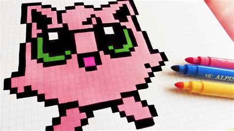 Handmade Pixel Art - How To Draw Jigglypuff #pixelart - YouTube