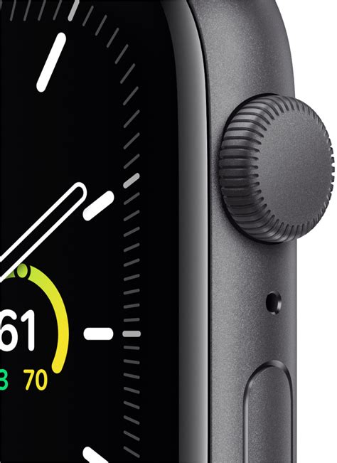 Best Buy: Apple Watch SE (GPS) 44mm Space Gray Aluminum Case with Black ...