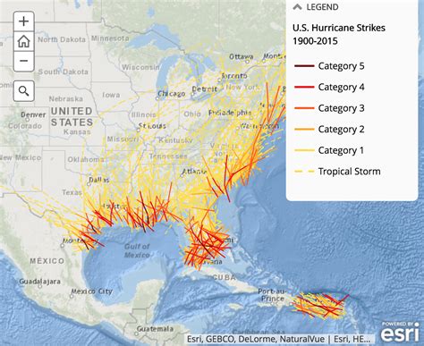 Hurricane States Map