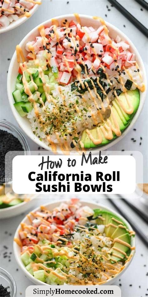 California Roll Sushi Bowls | Healthy bowls recipes, Sushi recipes ...