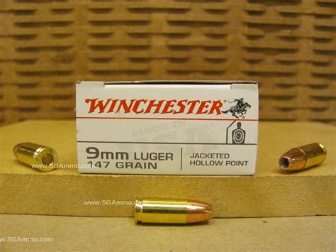 500 Round Case - 9mm Luger 147 Grain JHP Hollow Point Winchester Ammo ...