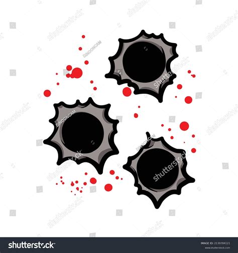 Bullet Hole Cartoon Vector Illustration Stock Vector (Royalty Free ...