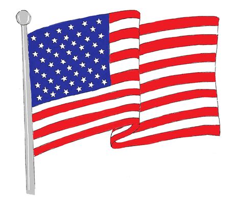 Free Waving American Flag Drawing, Download Free Waving American Flag ...