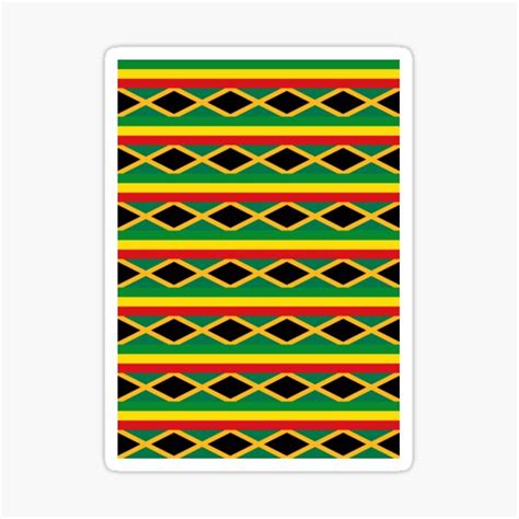 "Flag of Reggae and flag of Jamaica, pattern, version 2" Sticker for ...