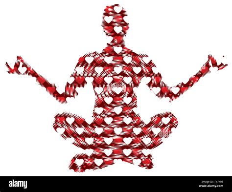 yoga relax love heart energy meditation illustration Stock Photo - Alamy