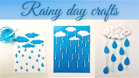 3 Easy Rainy day crafts and activities for kids🌦🌧 | Rain cloud craft ...