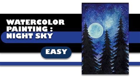 night sky watercolor painting easy - Carey Noble