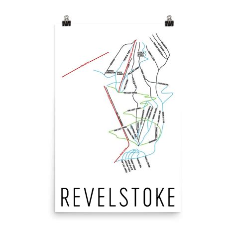 Revelstoke Ski Map Art Revelstoke BC Revelstoke Trail Map | Etsy