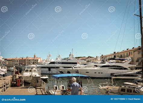 Yachts on the Port of Saint-Tropez Editorial Stock Image - Image of ...