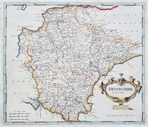 Robert Morden original 18th century map of Devon