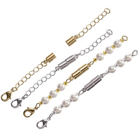 Pearl & Chain Magnetic Necklace Extenders, Set of 4 - Easy Comforts