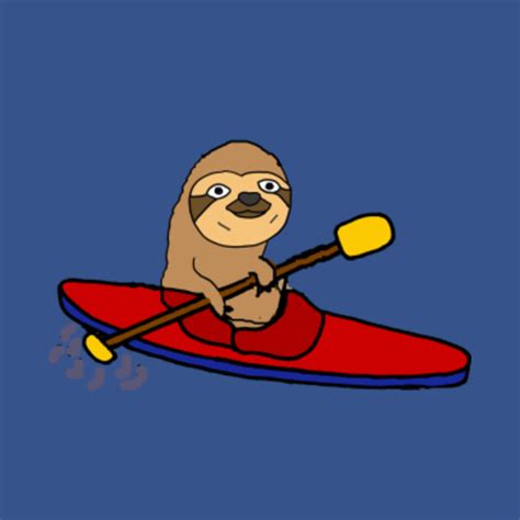 Funny Sloth Kayaking Cartoon - Sloth - T-Shirt | TeePublic