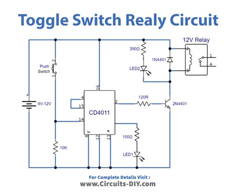 Toggle Switch Circuit using Relay & CD4017 IC