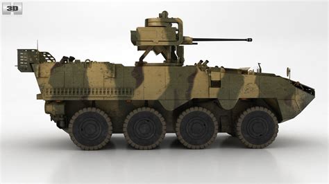 360 view of Pandur II 8X8 Armoured Personnel Carrier 3D model - Hum3D store