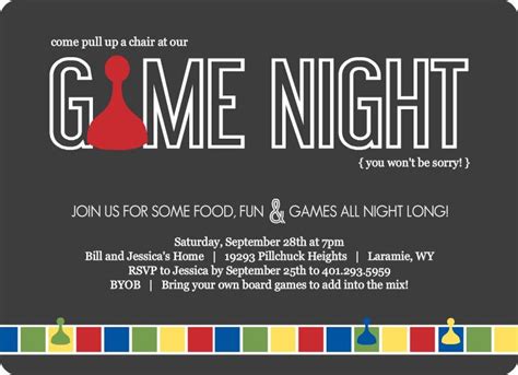 Game Night Invitations, Game Night Party Invites | Board game night ...