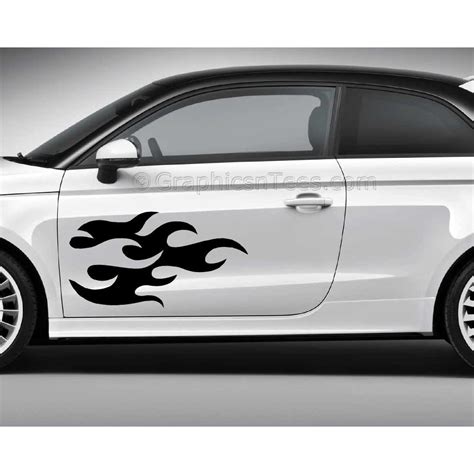 Flames Custom Car Stickers Vinyl Graphic Decals x 2 - Flames03