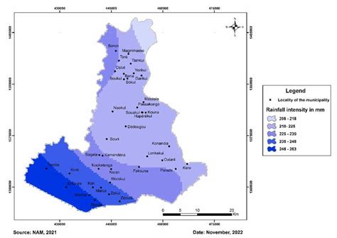 Rainfall intensity in the urban Commune of Dédougou, Burkina Faso ...