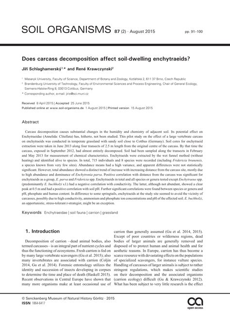 (PDF) Does carcass decomposition affect soil-dwelling enchytraeids?