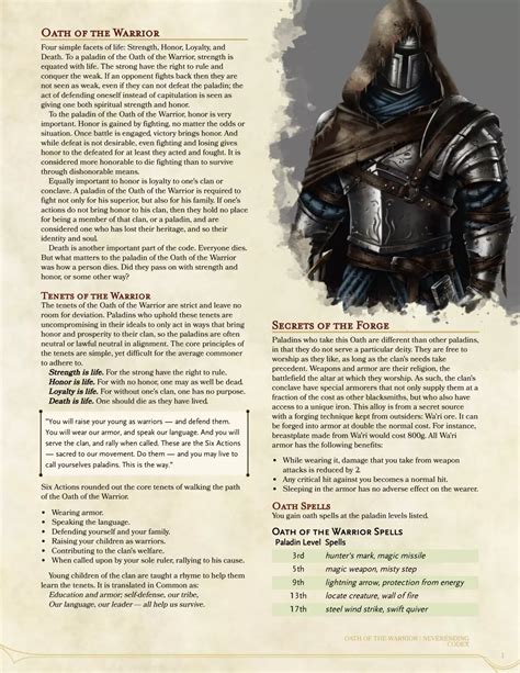 Oath of the Warrior - a new 5e homebrew Paladin Oath that focuses on a ...