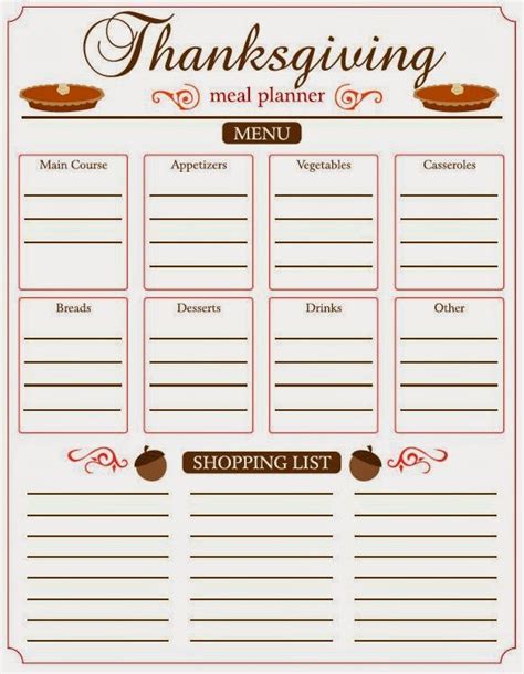 5 Free Thanksgiving Meal Planner Printables | Sabrina Sandoval