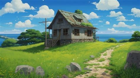 Premium AI Image | Anime Landscape in Studio Ghibli Style