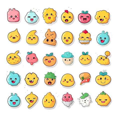 Premium Photo | Cute emoji stickers over white background