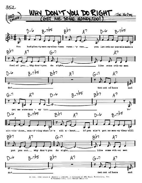 Why Don't You Do Right (Get Me Some Money, Too!) | Sheet Music Direct