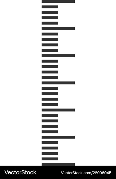 Measuring scale markup for rulers in vertical Vector Image