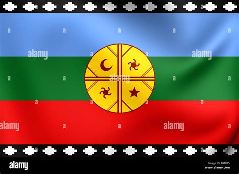 3D Flag of the Mapuche. Close Up Stock Photo - Alamy