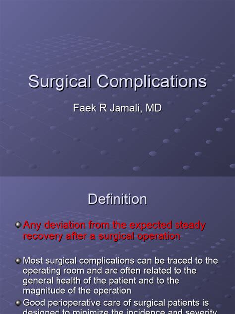 Surgical Complications | PDF | Surgery | Wound