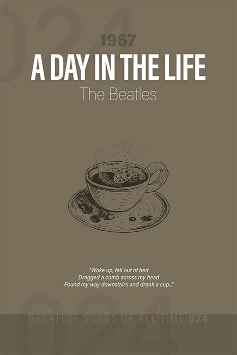 A Day In The Life The Beatles Minimalist Song Lyrics Greatest Hits of ...