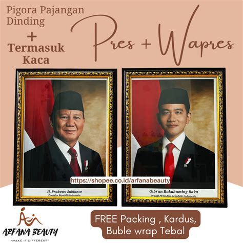 Jual Gambar Foto Poster Presiden Dan Wakil Indonesia Prabowo Gibran ...