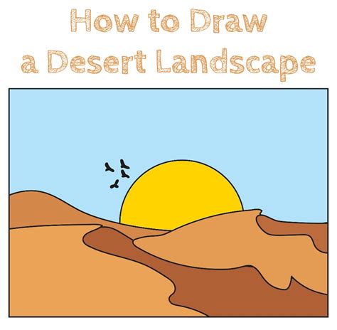 How to Draw a Desert Landscape - How to Draw Easy