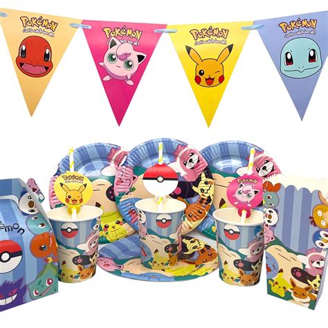 Hot Anime Pokemon Go Theme Party Decorations For Kids Birthday Favors ...