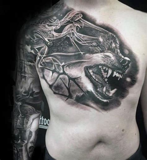 60 Lifelike Wolf Chest Tattoo Designs for Men [2023 Guide]