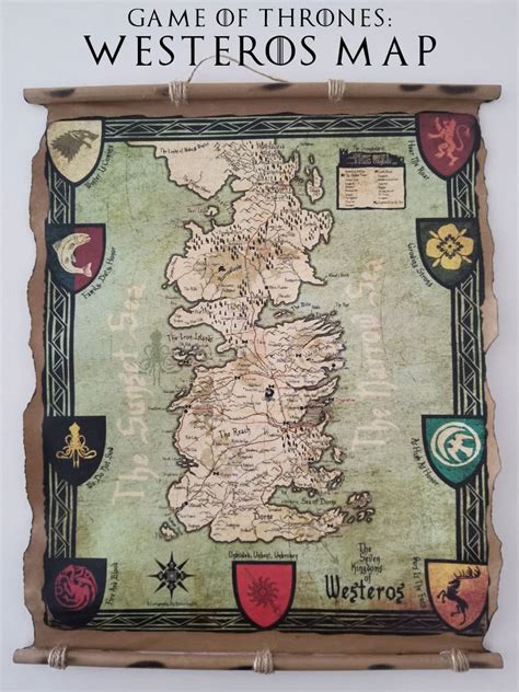 Game of Thrones: Westeros Map, Kings Landing Map Got Map Poster on ...