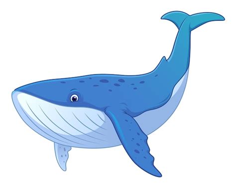 Ilustración animal de dibujos animados de ballena azul | Vector Premium