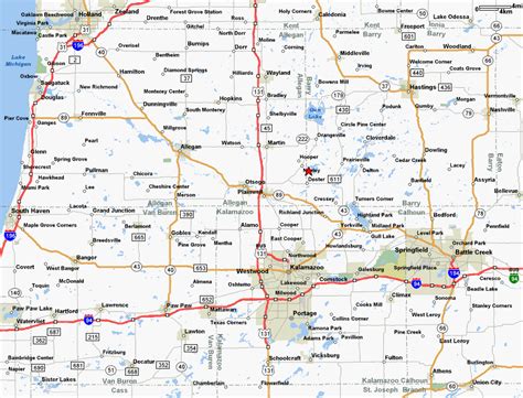 Printable South West Michigan Map