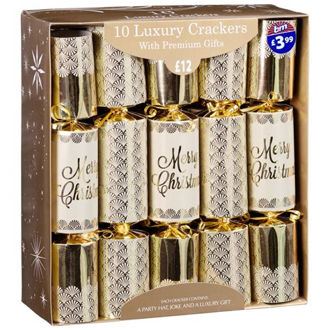 Luxury Christmas Crackers 10pk | Christmas Party - B&M