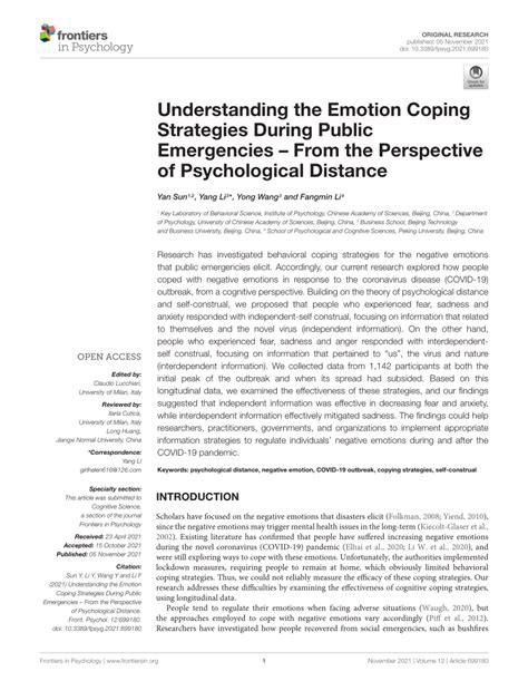 (PDF) Understanding the Emotion Coping Strategies During Public ...