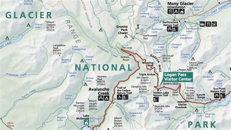 Mapa do Parque Nacional Glacier (PDF) • PhotoTraces - viajando e ...