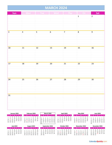 2024 March Calendar Printable Free Downloadable - Refund Calendar 2024