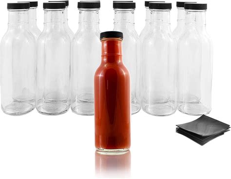 Amazon.com: Wide Mouth Empty Sauce Bottles 12oz (12 Complete Bottles ...