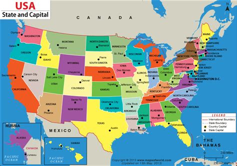 US States and Capitals Map | States and capitals, United states map, Us ...