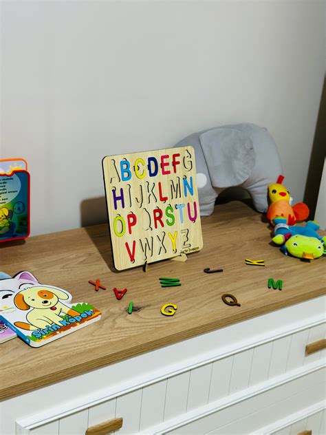 Wooden Alphabet Puzzle for Kids Christmas Gifts for Kids-natural Wooden ...