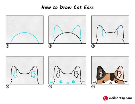 How to Draw Cat Ears - HelloArtsy