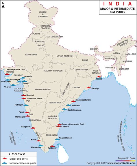 Major Sea Ports Map, Seaports in India | Ports in india, Geography map ...