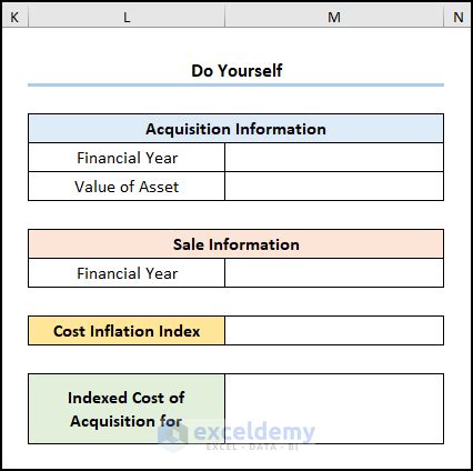 How to Construct Cost Inflation Index Calculator in Excel